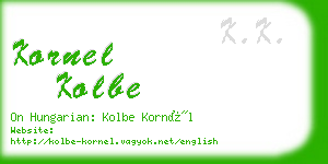 kornel kolbe business card